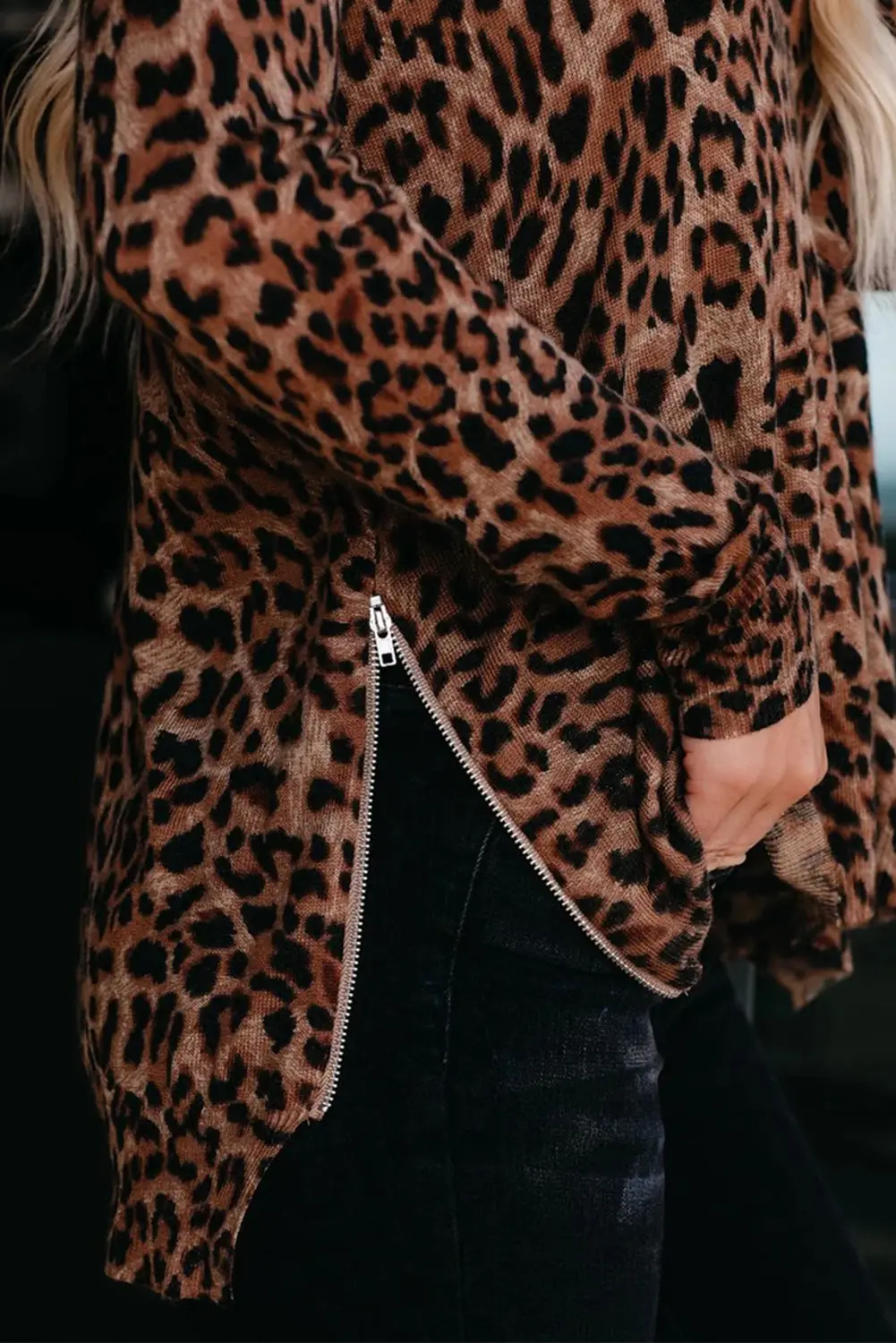 Women Leopard Print Long Sleeve T-Shirt Camo Bottom — feature 22