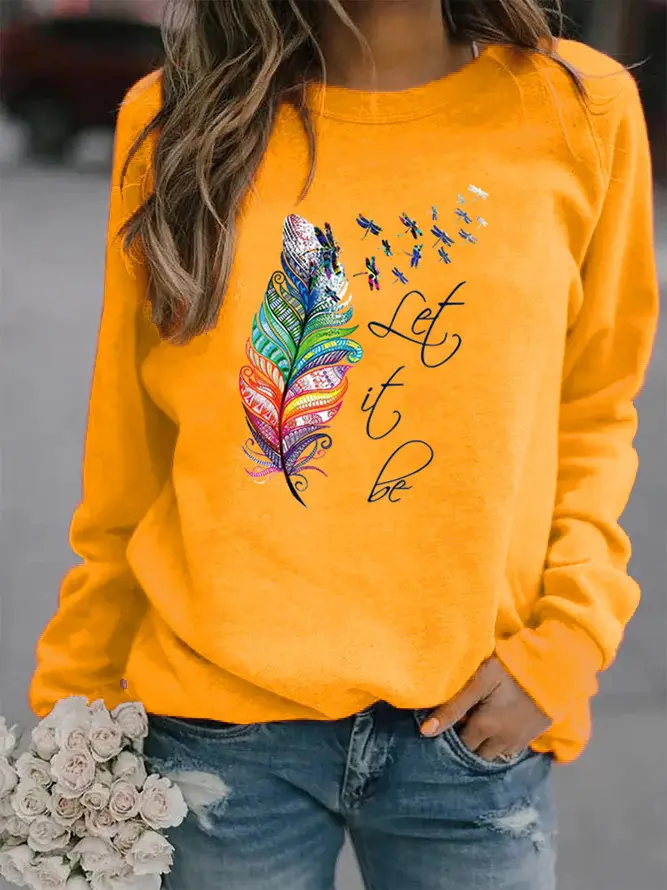 Women Red Feather Print Crew Neck Vests 2024 - Image 6