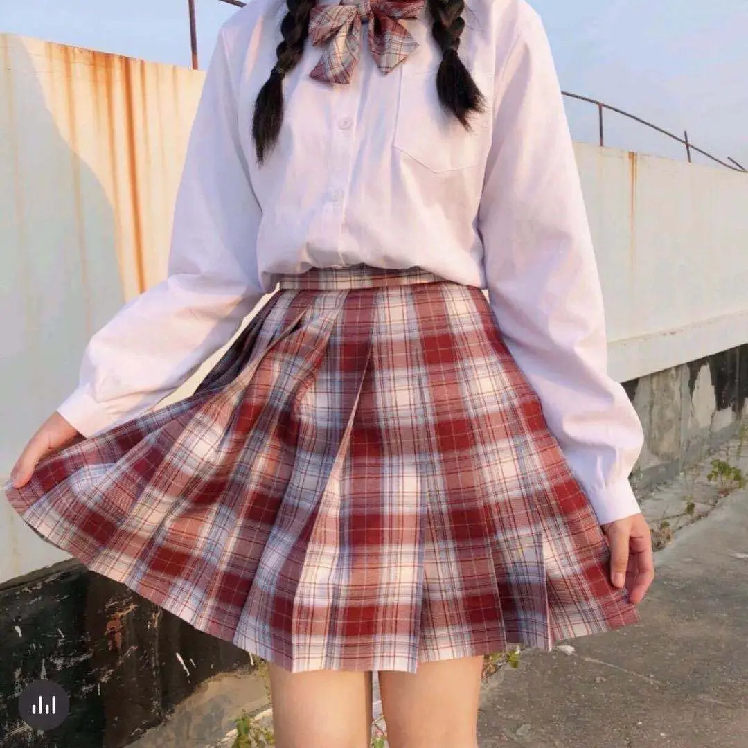 Genuine JK Plaid Pleated Skirt Uniform Set - Image 127