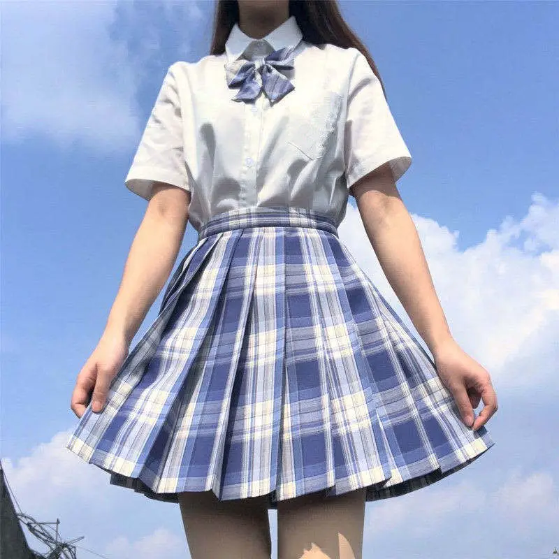 Genuine JK Plaid Pleated Skirt Uniform Set - Image 129