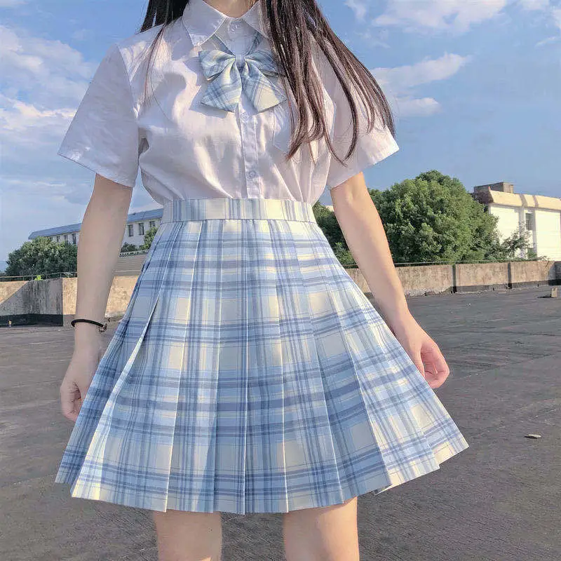 Undead Chuan Ge Skirt + White Short Sleeve + Bow Tie
