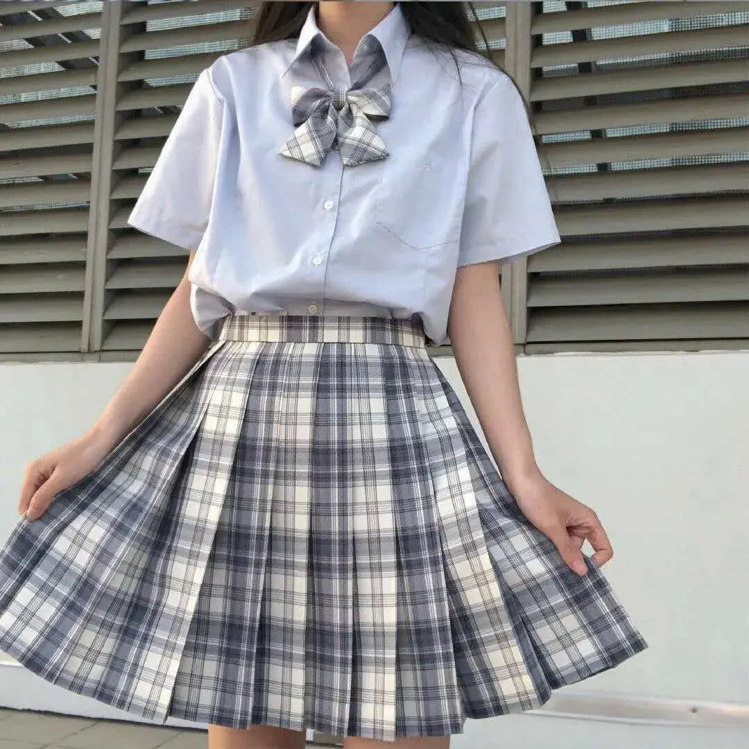 Genuine JK Plaid Pleated Skirt Uniform Set - Image 99