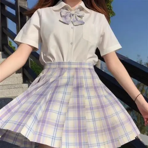 Genuine JK Plaid Pleated Skirt Uniform Set - Image 104