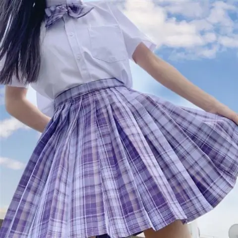 Genuine JK Plaid Pleated Skirt Uniform Set - Image 105