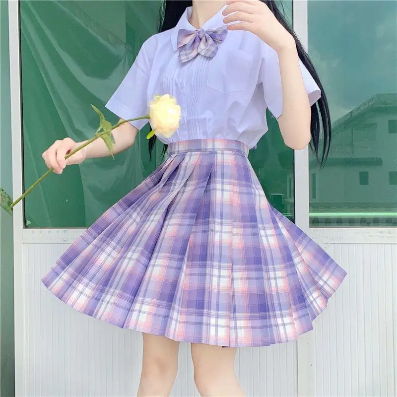 Genuine JK Plaid Pleated Skirt Uniform Set - Image 107