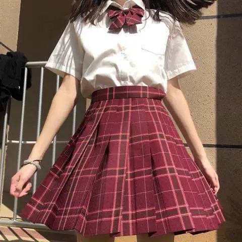 Genuine JK Plaid Pleated Skirt Uniform Set - Image 109