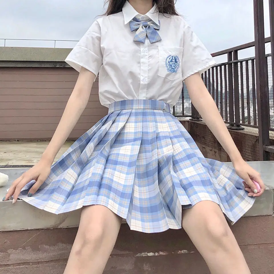 Genuine JK Plaid Pleated Skirt Uniform Set - Image 110