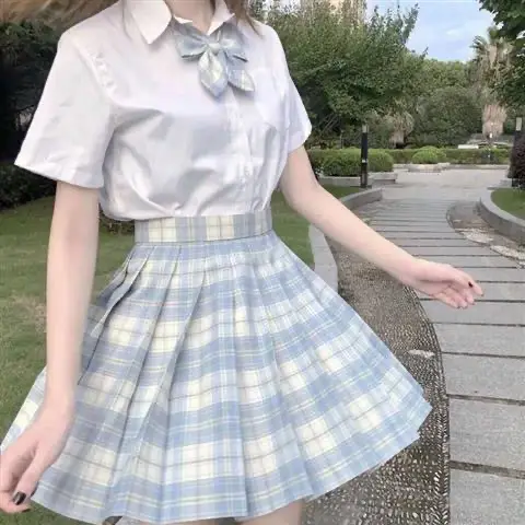 Genuine JK Plaid Pleated Skirt Uniform Set - Image 111