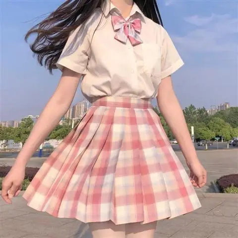 Genuine JK Plaid Pleated Skirt Uniform Set - Image 124