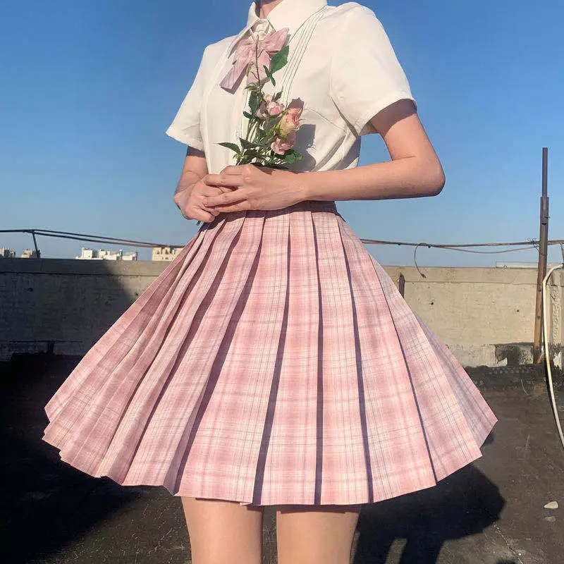 Genuine JK Plaid Pleated Skirt Uniform Set - Image 125