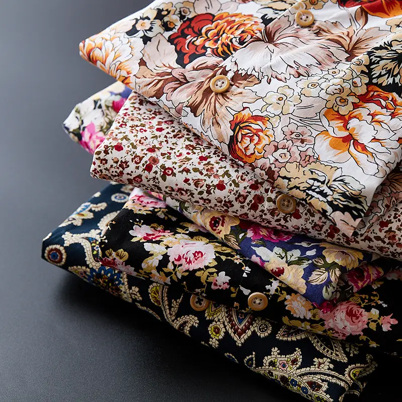 Men's Cotton Floral Shirt Long Sleeve - Image 8