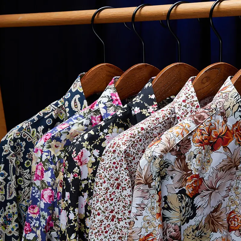 Men's Cotton Floral Shirt Long Sleeve - Image 9