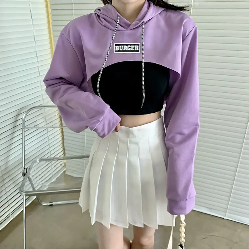 Women's Neon Long Sleeve Hoodie Set High Waist Black Pants - Image 10