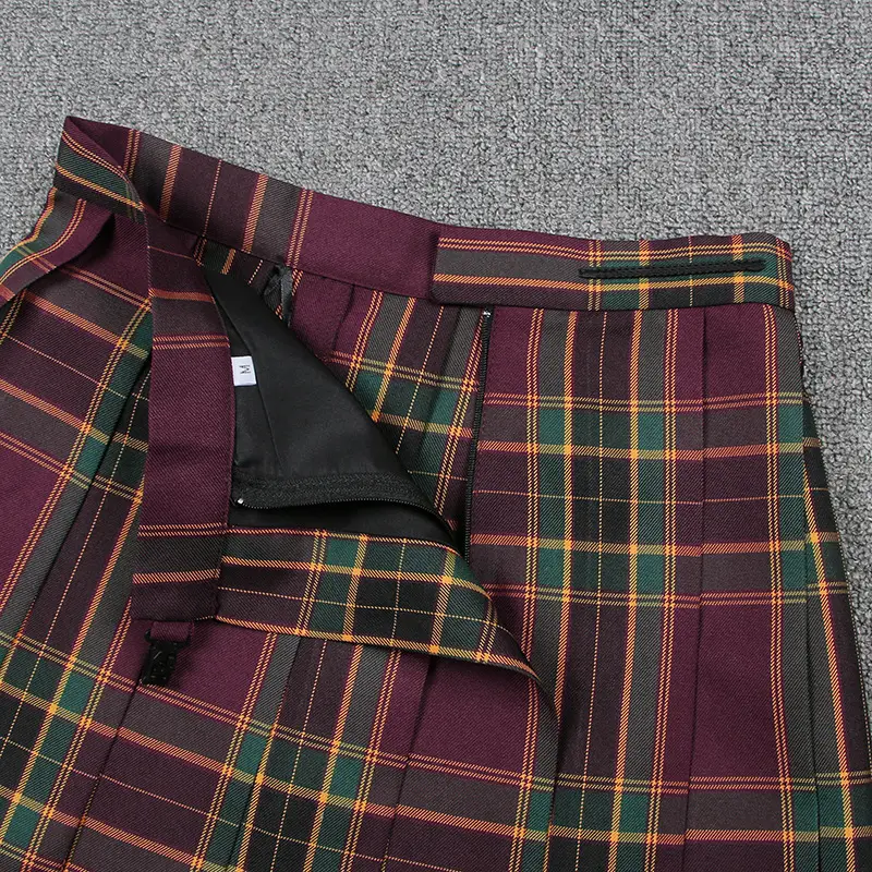 Japanese Plaid High Waist Skirt 48cm - Image 11