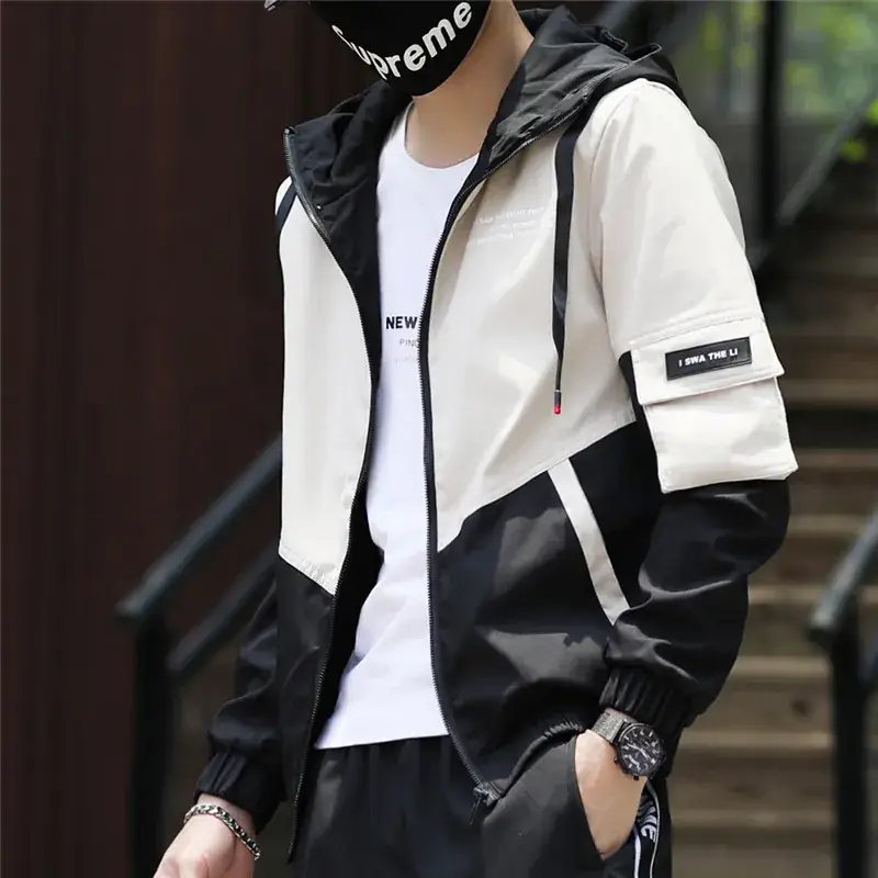 Men's Korean Fashion Jacket Yellow Black Zip Front Sports Casual - Image 6