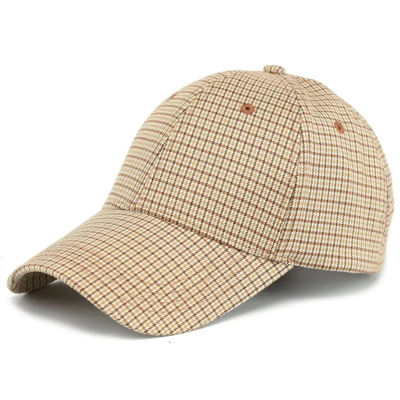 Plaid Baseball Cap Men Women Casual Sports