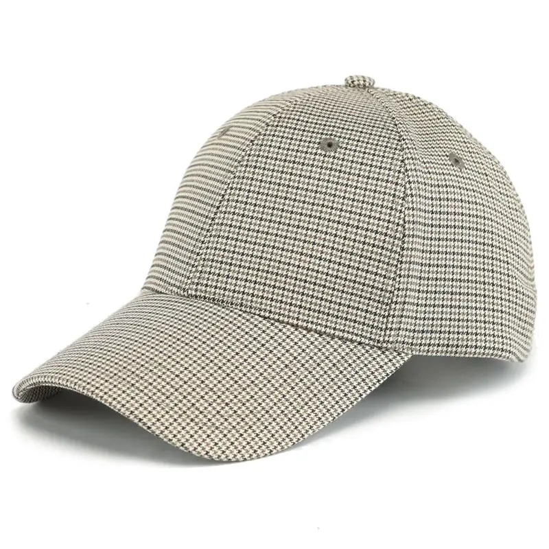 Plaid Baseball Cap Men Women Casual Sports