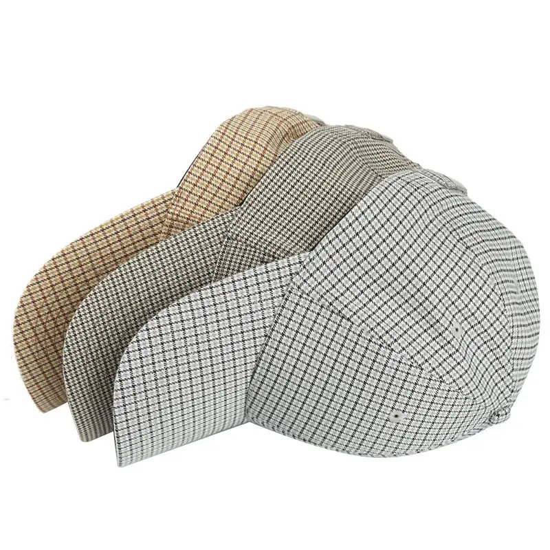 Plaid Baseball Cap Men Women Casual Sports