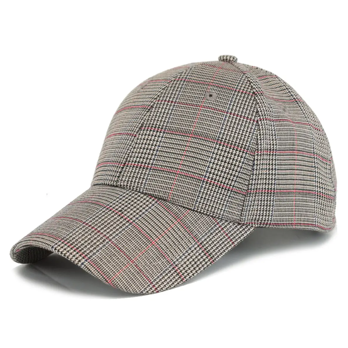 Plaid Baseball Cap Men Women Casual Sports