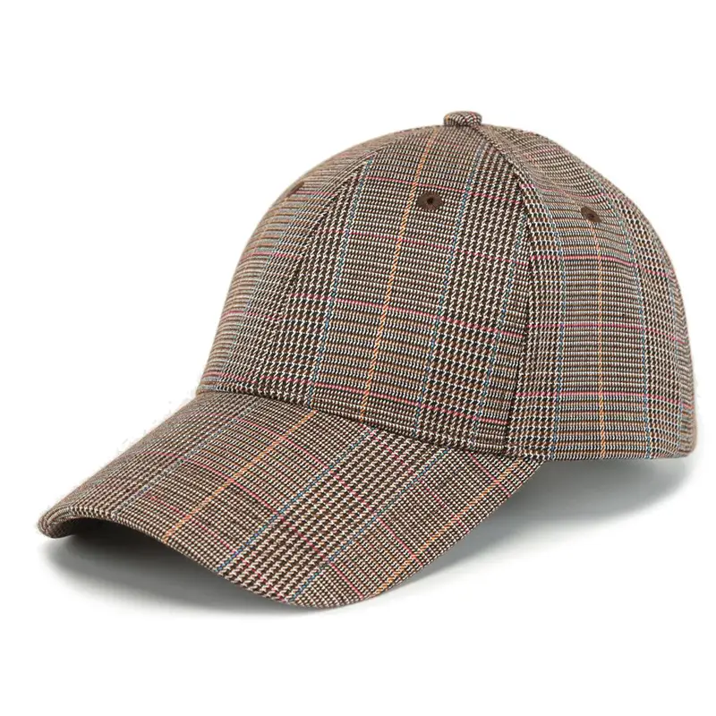 Plaid Baseball Cap Men Women Casual Sports