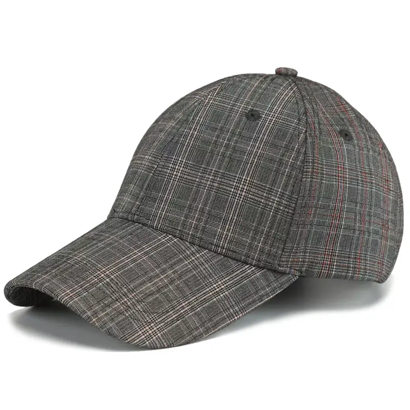 Plaid Baseball Cap Men Women Casual Sports