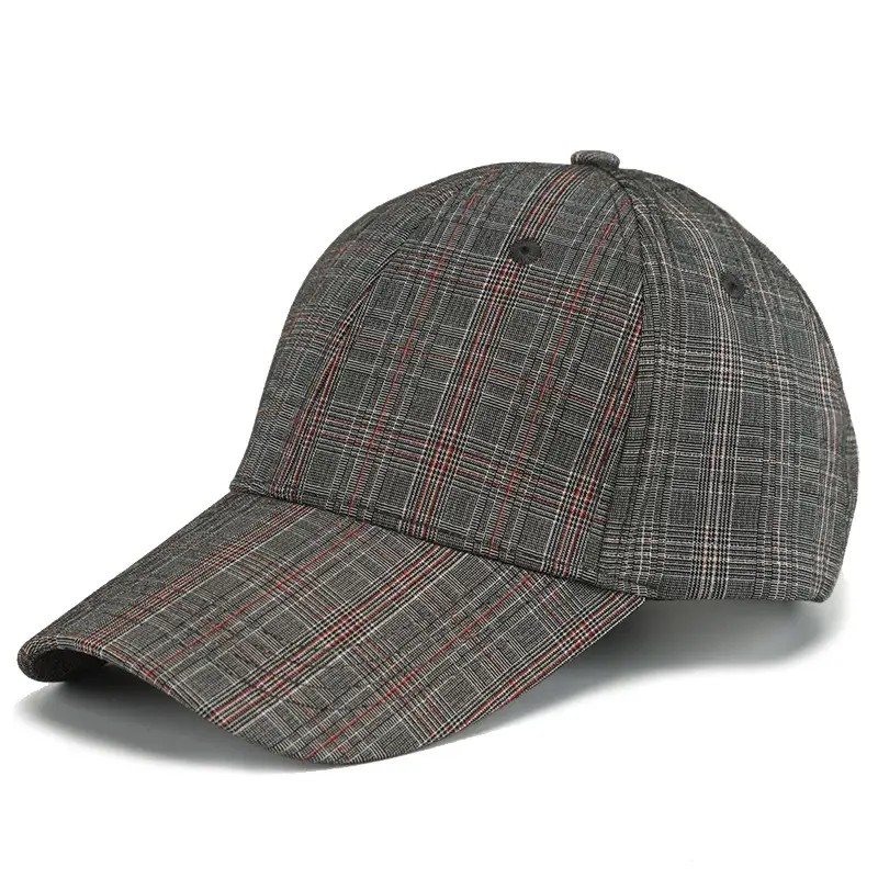Plaid Baseball Cap Men Women Casual Sports