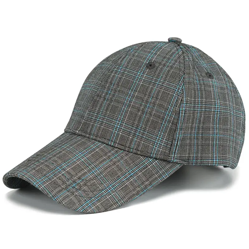 Plaid Baseball Cap Men Women Casual Sports