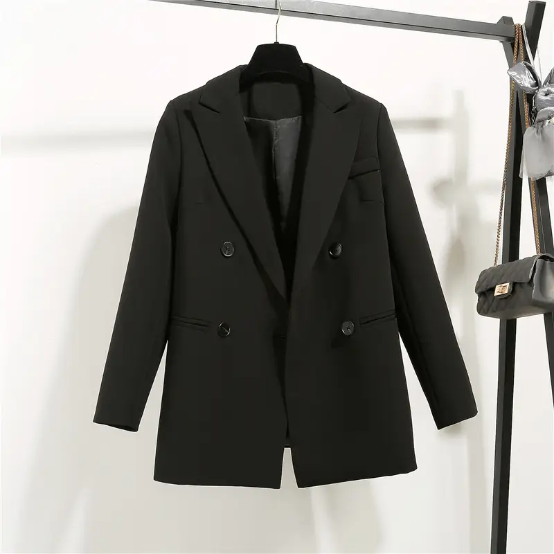 Women Korean Style Loose Blazer Jacket Black 2026 - Image 3
