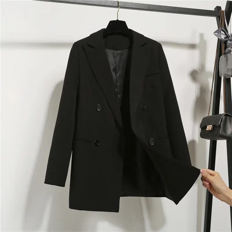 Women Korean Style Loose Blazer Jacket Black 2026 - Image 4