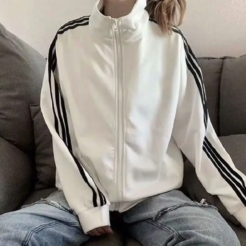 Women White Three Bar Jacket Spring Summer 2020 - Image 5