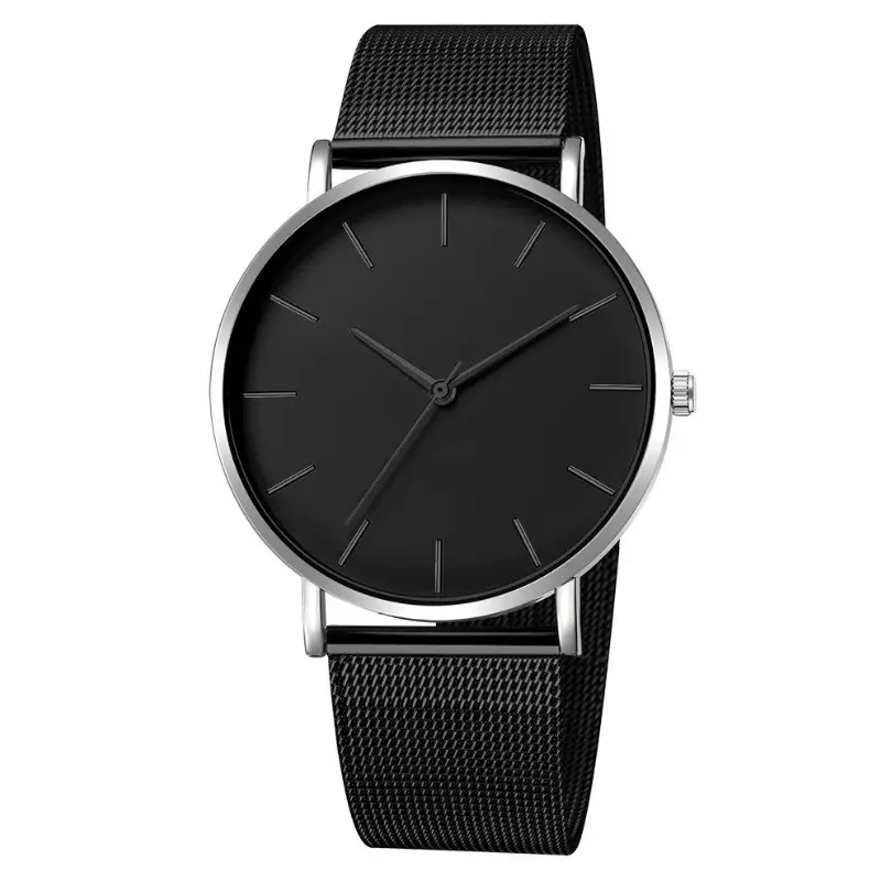 Manufacturer Wholesale Foreign Trade Hot Selling European and American Simple Fashion Men's Watch Men's Watch Mesh Belt Steel Belt Quartz Watch