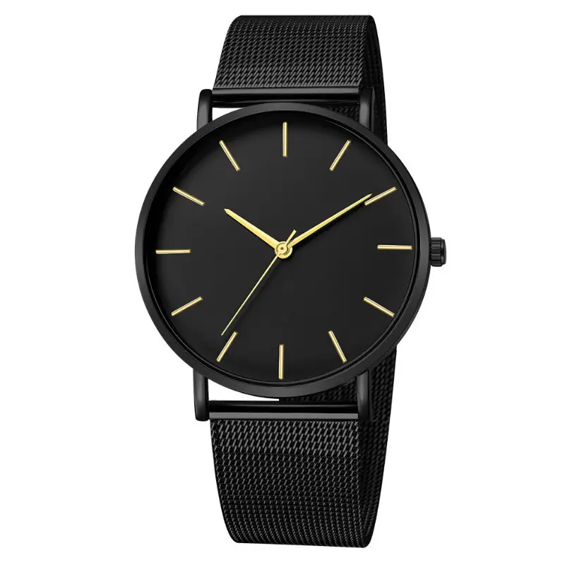 Manufacturer Wholesale Foreign Trade Hot Selling European and American Simple Fashion Men's Watch Men's Watch Mesh Belt Steel Belt Quartz Watch