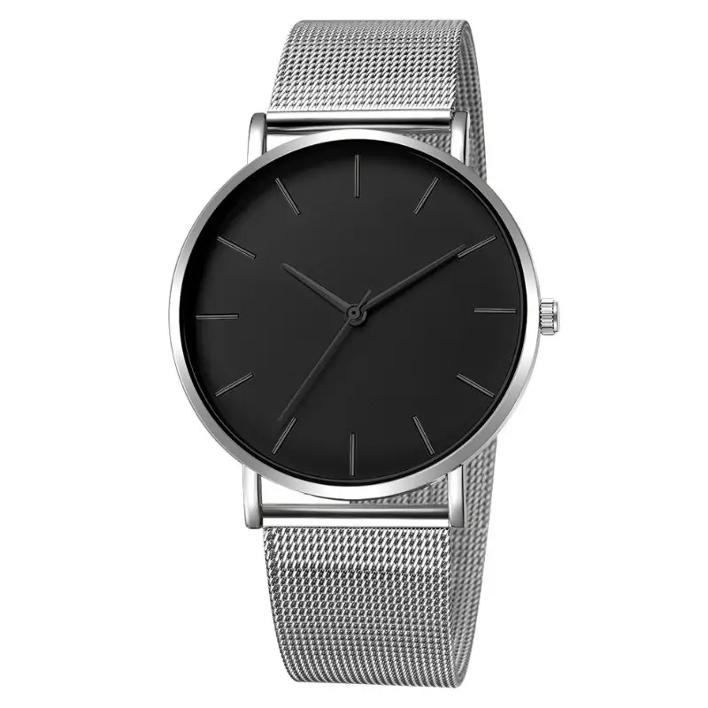 Manufacturer Wholesale Foreign Trade Hot Selling European and American Simple Fashion Men's Watch Men's Watch Mesh Belt Steel Belt Quartz Watch