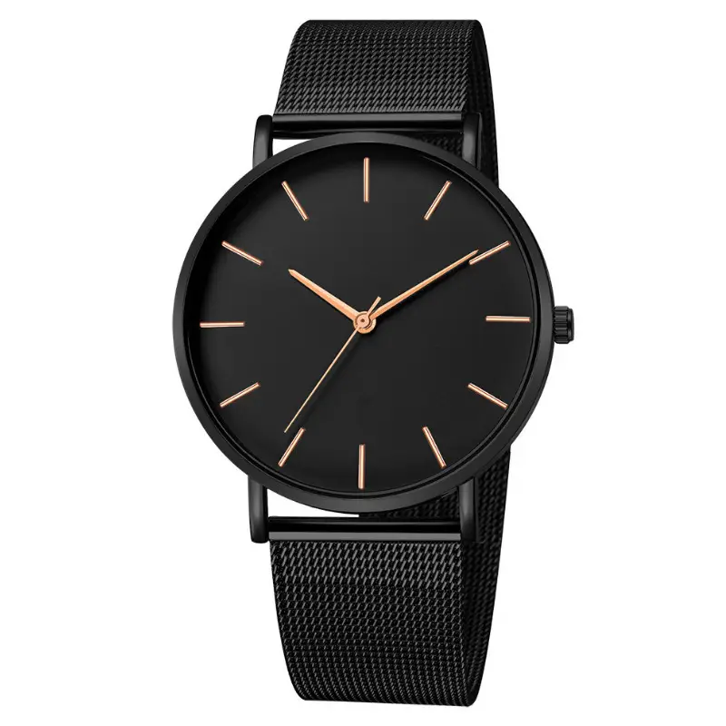 Manufacturer Wholesale Foreign Trade Hot Selling European and American Simple Fashion Men's Watch Men's Watch Mesh Belt Steel Belt Quartz Watch