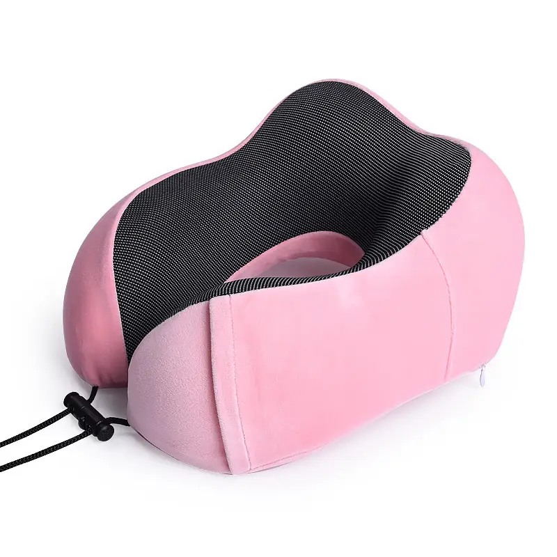 U-Shaped Memory Foam Neck Pillow Blue Grey Travel Neck Pillow - Image 18