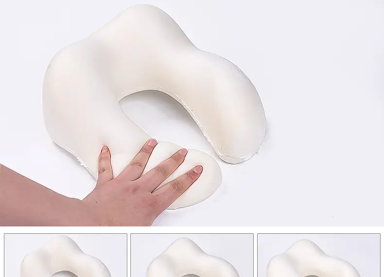 U-Shaped Memory Foam Neck Pillow Blue Grey Travel Neck Pillow — feature 15