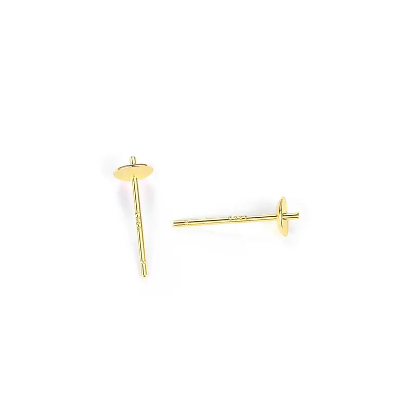 S925 Sterling Silver Pearl Holder Half Hole Beads Earrings - Image 3