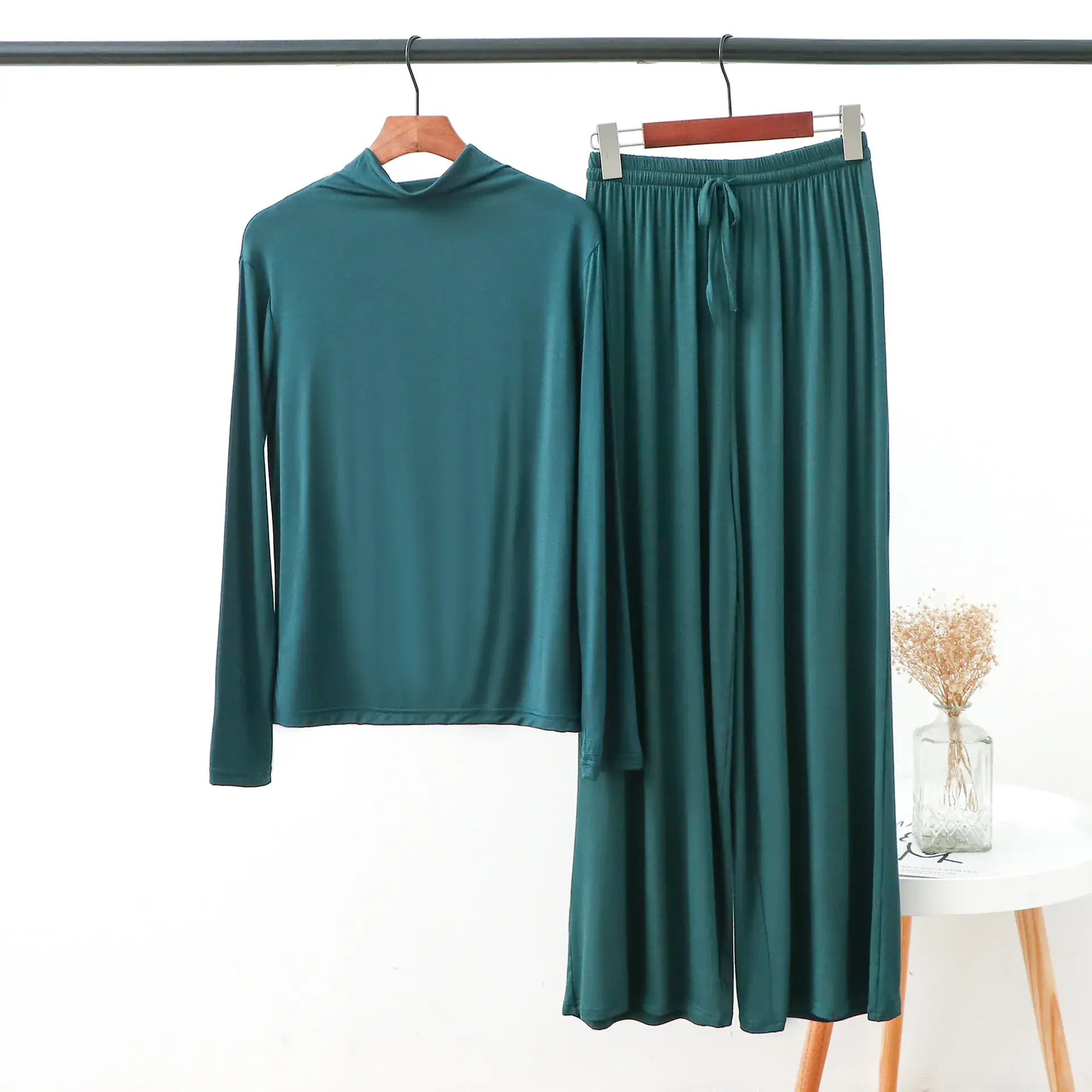Green Modal Two-Piece Home Suit Large - Image 9