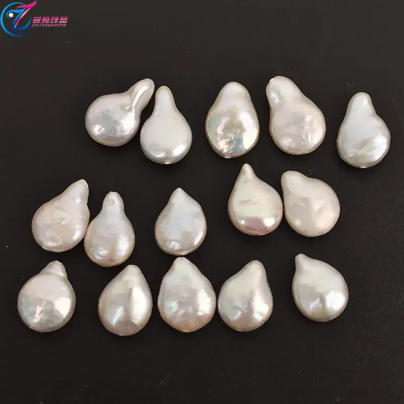 Natural Freshwater Pearl Baroque Special-Shaped 10-11 Water Drop Button Beads - Image 4