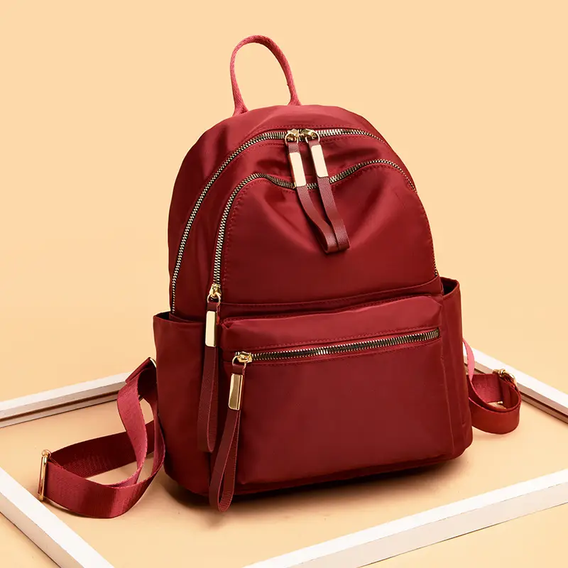 Women Red Nylon Crossbody Backpack 2024 New Trendy - Image 8