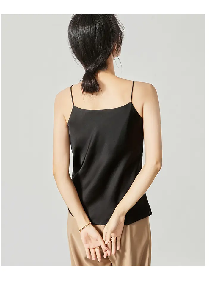 Silver Satin V-Collar Strap Vest for Women — feature 20