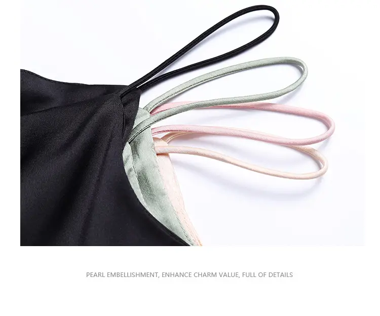 Silver Satin V-Collar Strap Vest for Women — feature 6