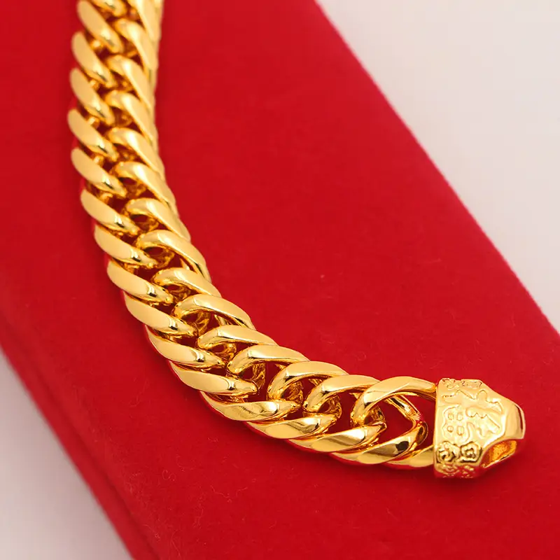 Brass Gold Plated Buckle Whip Boss Bracelet - Image 5