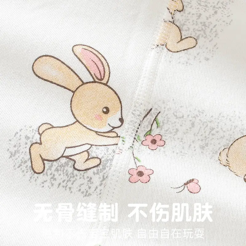 Newborn Boneless Robe White Rabbit Print 3-24M