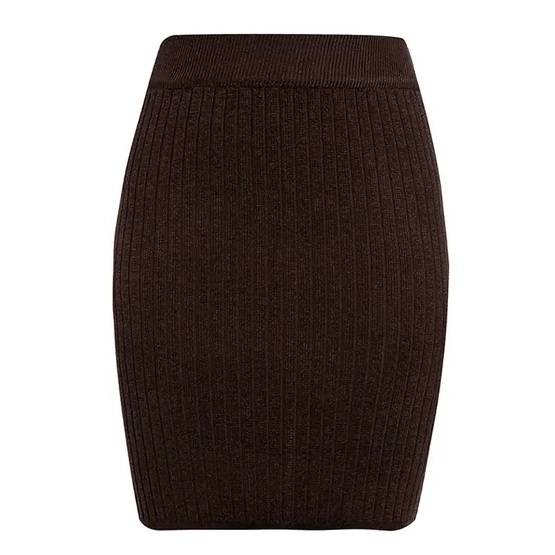 Black Knitted Hip Skirt Women's Elegant Commuting