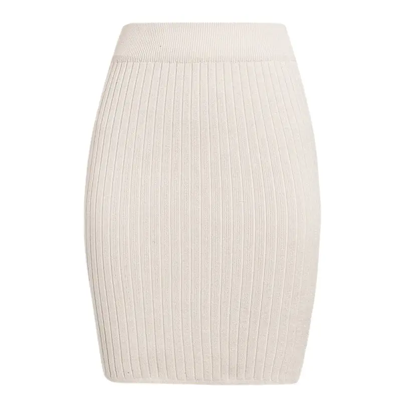 Black Knitted Hip Skirt Women's Elegant Commuting