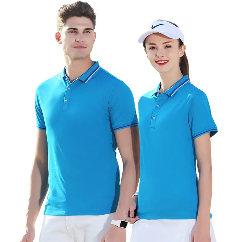 Men Blue Polo Shirt with Red White Trim - Image 15