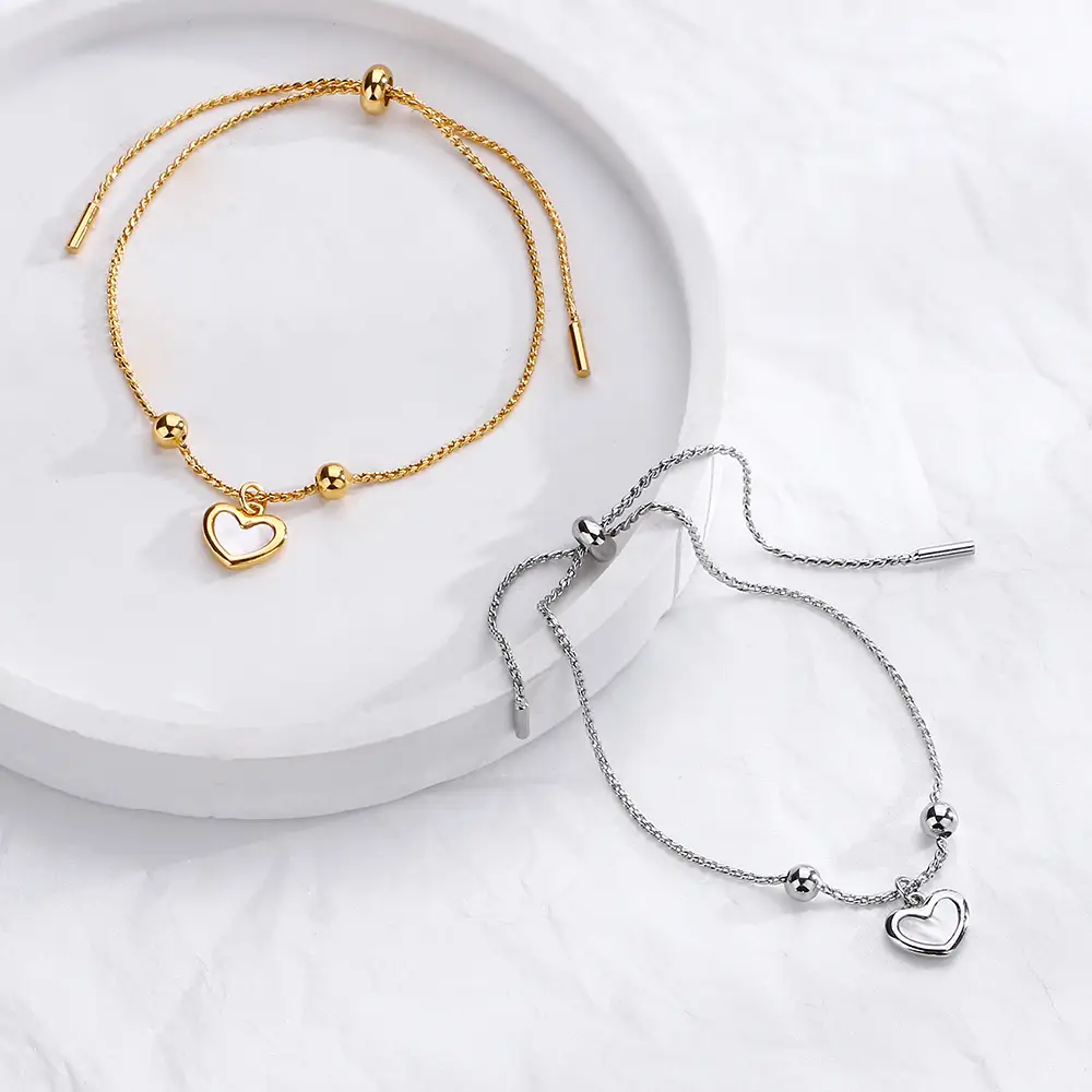 Silver Heart Telescopic Chain Bracelet for Women - Image 3