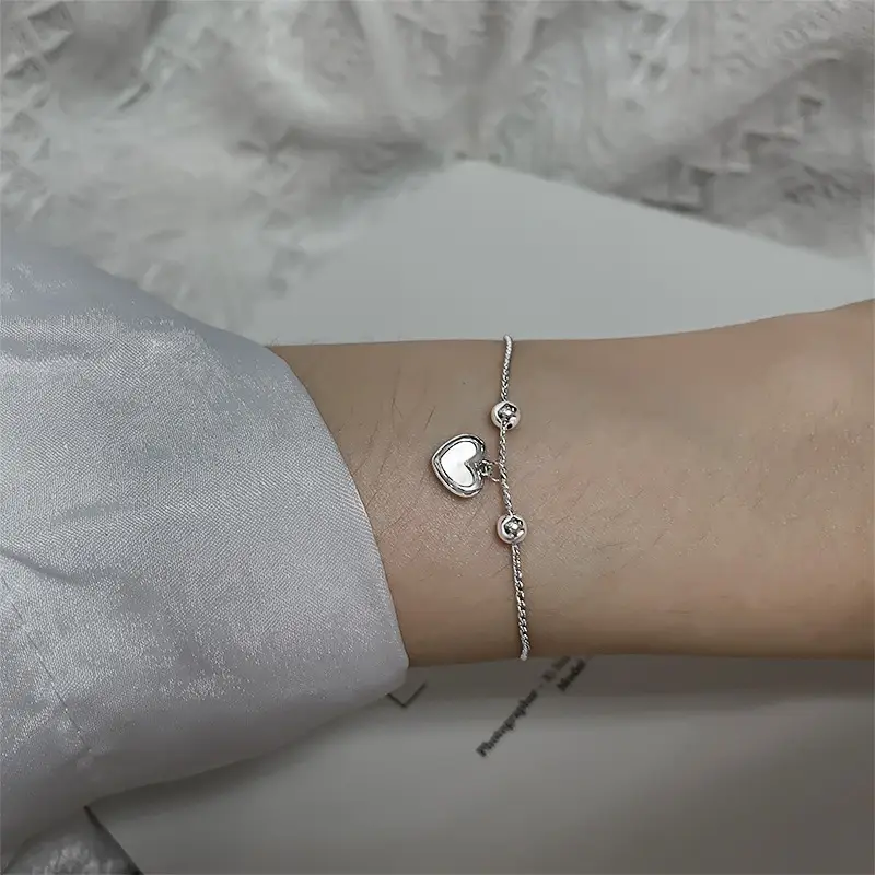 Silver Heart Telescopic Chain Bracelet for Women - Image 5