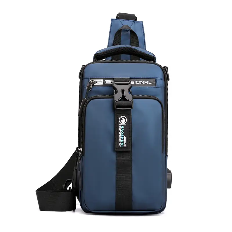 Men's Grey USB Charging Shoulder Bag with Laptop Compartment - Image 2